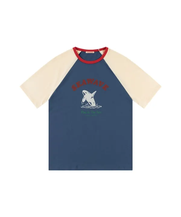 A3611 Seawave 래글런 티셔츠_Vintage blue