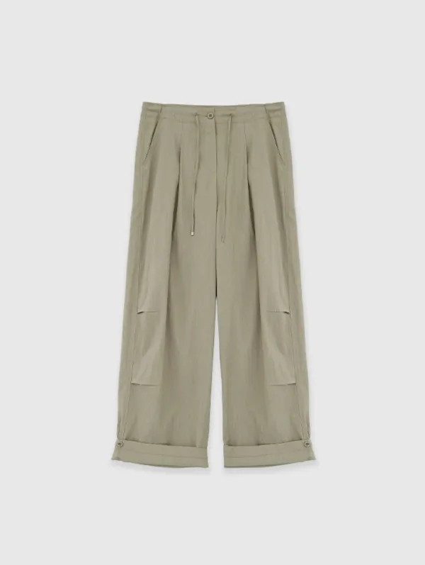 Button Fold Pants (Taupe)