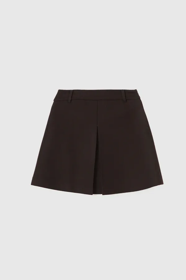 MAILI A-line wool skirt (Brown)