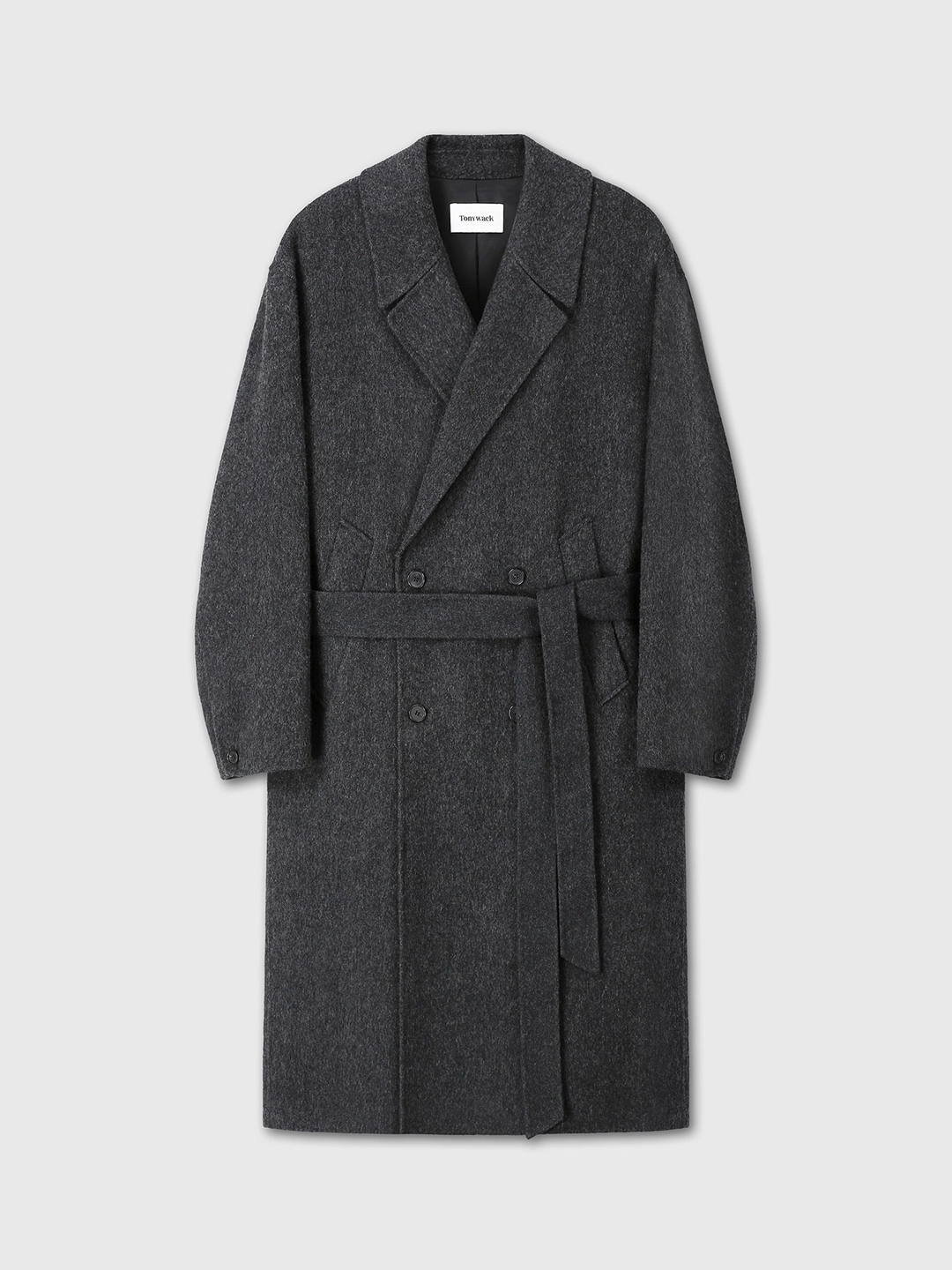 토니웩 (W) HAND-MADE WOOL BELTED DOUBLE COAT_ MELANGE CHARCOAL 상품 이미지 1