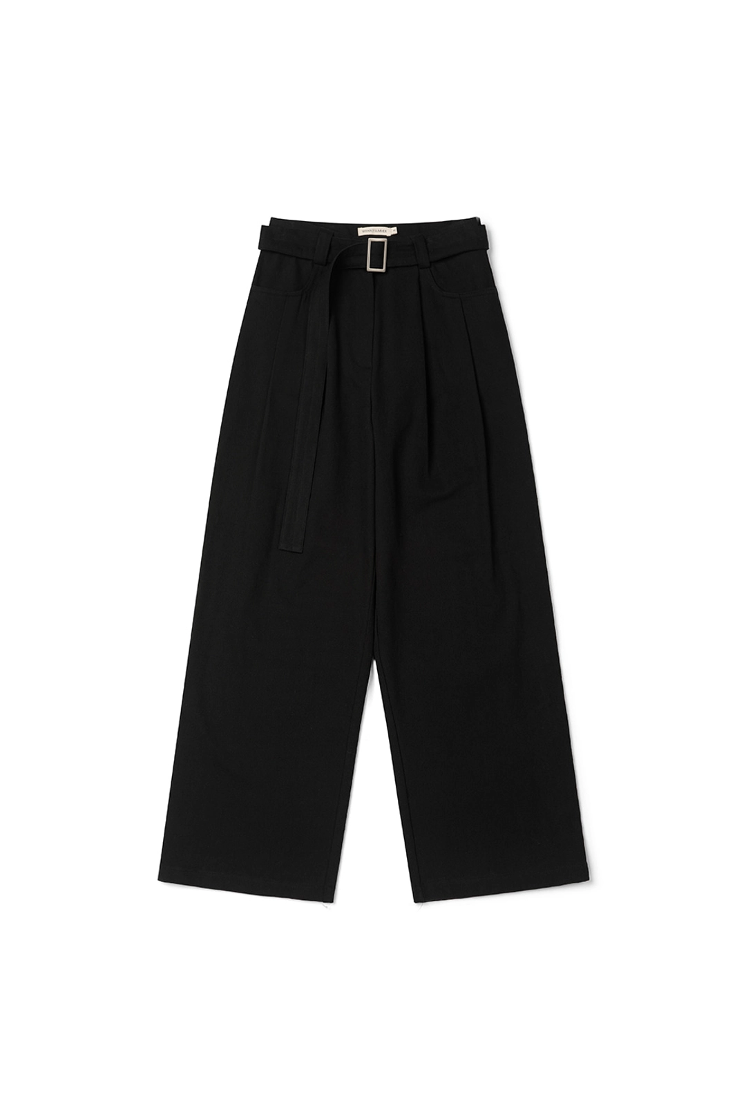 위드아웃썸머 Belted cotton pants_black 상품 이미지 3