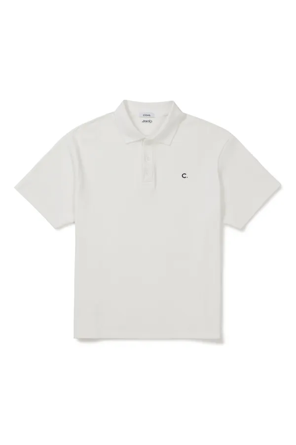 [26SM clove] Waffle Polo T-Shirt_Men (White)