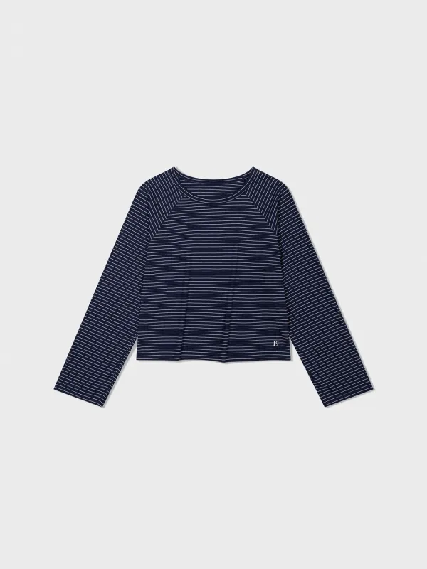 Striped Raglan T-Shirt_Navy
