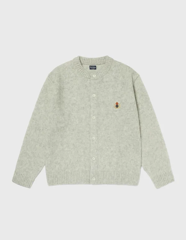 CREST SHAGGY DOG ROUND CARDIGAN / M.Grey