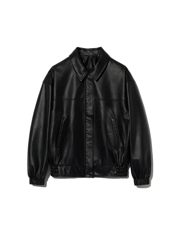 Leather Jumper Black