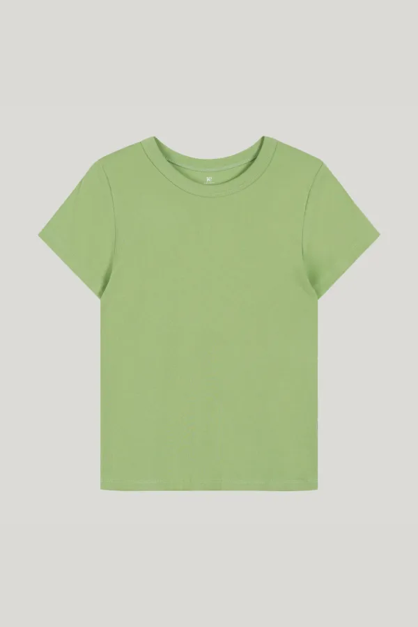 [Restocks] basic round t-shirts_light green