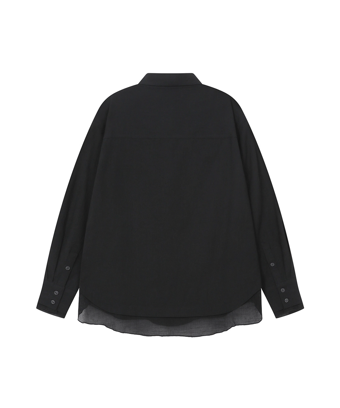 미세키서울 Oblique layered sheer shirts BLACK 상품 이미지 2