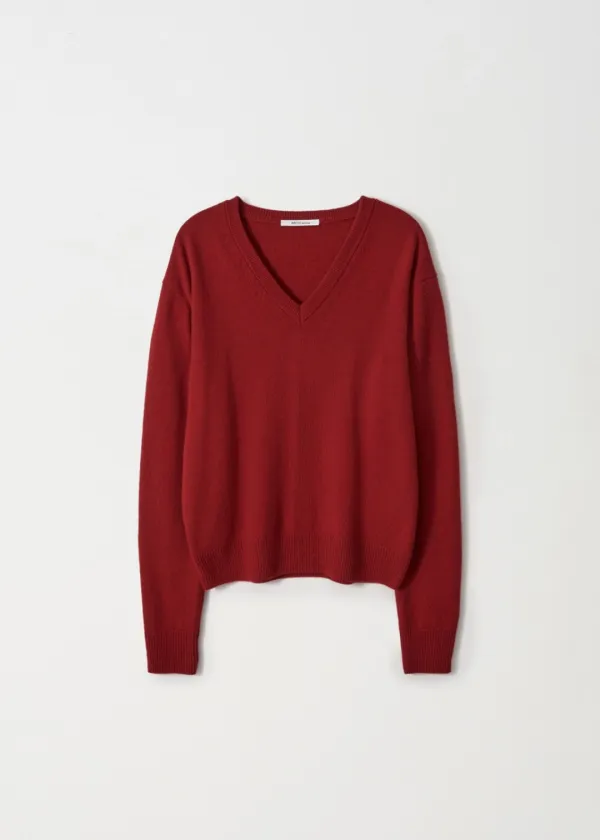Serene V-Neck Knit_Red