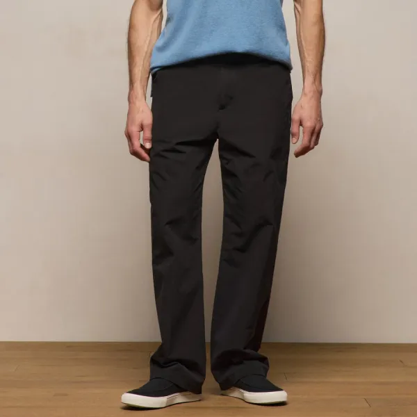 Italian Heavy Poplin Clean Front Trouser - Black