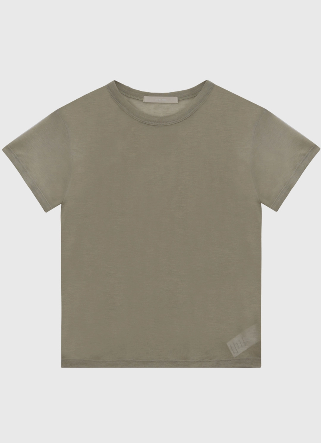 퀸스래빗 Tencel See-through Round Short Sleeve T-shirt 상품 이미지 1