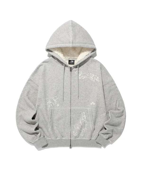 [10/20 11:00 KST] doodle fur hoodie zip up [grey]
