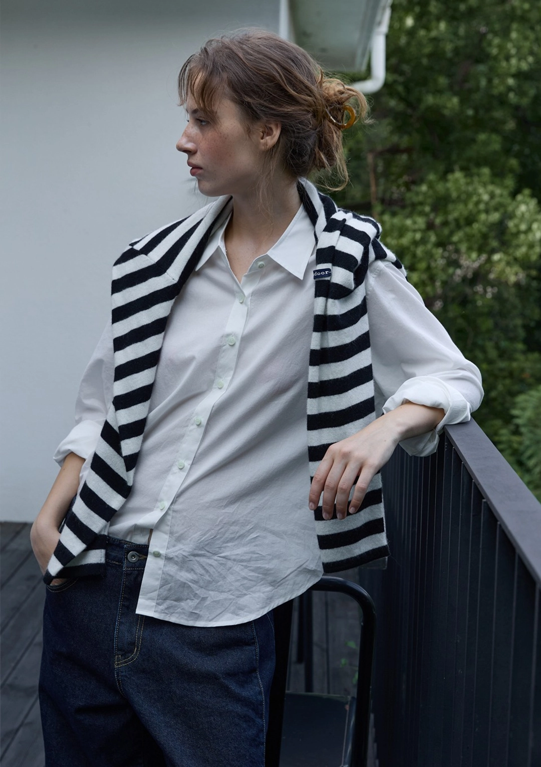 오픈도어 Classic Cotton Shirt White 상품 이미지 2