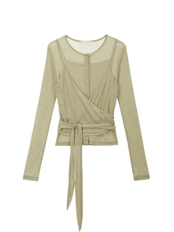 Smood Wrap Cardigan Bustier Set