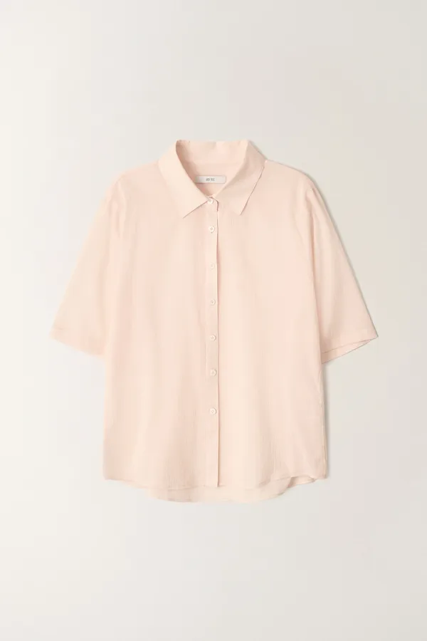 시스루 릴렉스핏 반팔 셔츠 (Pale pink)_2GMUBL20