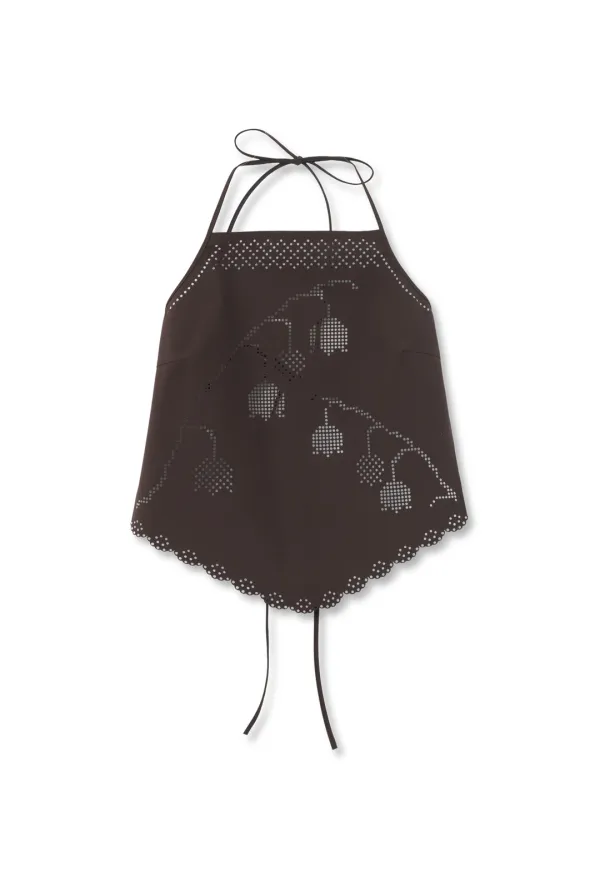 LASER-CUT APRON TOP (BROWN)