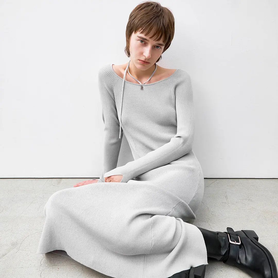 아뜰리에 나인 (OP-6255)JOSIET HALTER NECK KNIT DRESS 상품 이미지 1