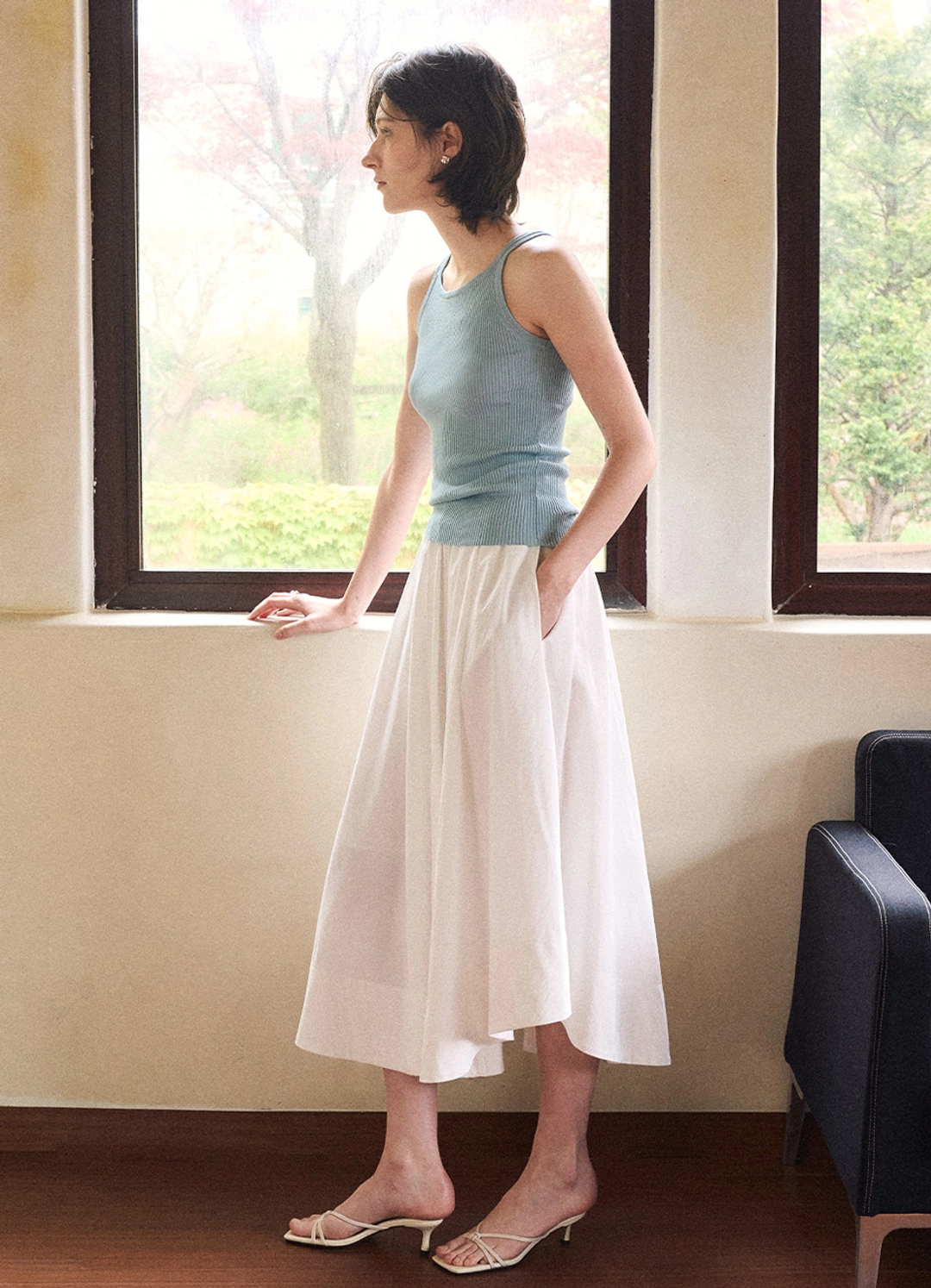 안젤로비안코 Tilda Flared Skirt_WHITE 상품 이미지 2