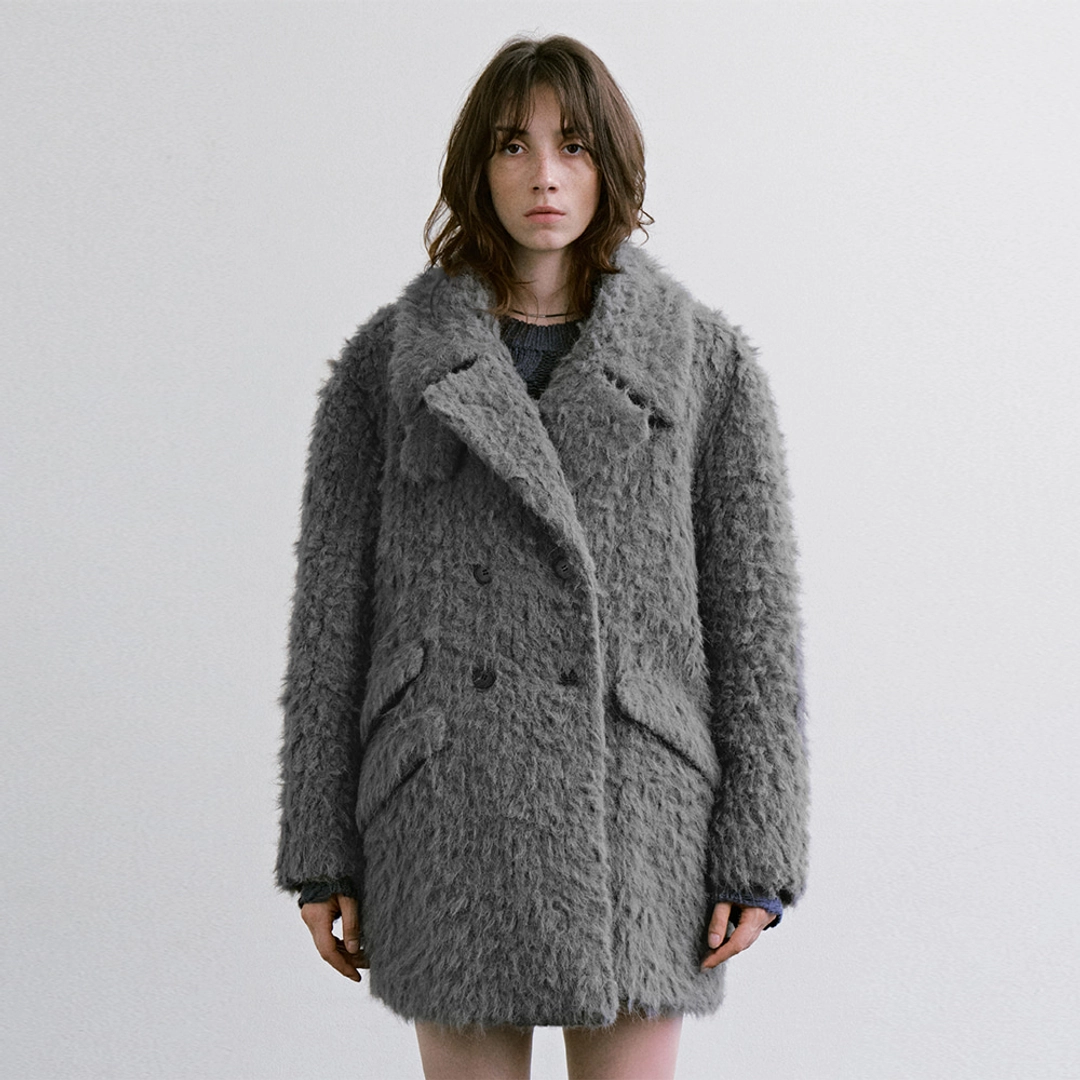 트리밍버드 Hairy Fur Half Coat [ Gray ] 상품 이미지 2
