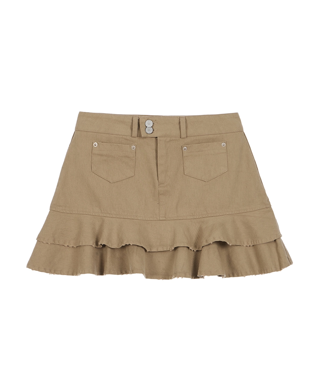 로제프란츠 Rebel Layer Frill Mini Skirt [Beige] 상품 이미지 3