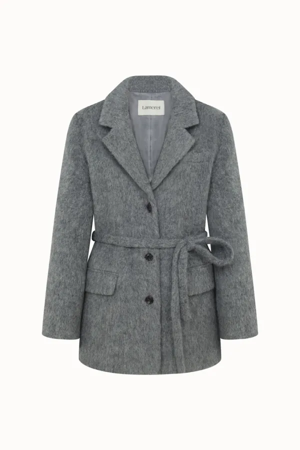 [3차 리오더]Alpaca Belted Jacket[LMBFWI25JK104]-Gray