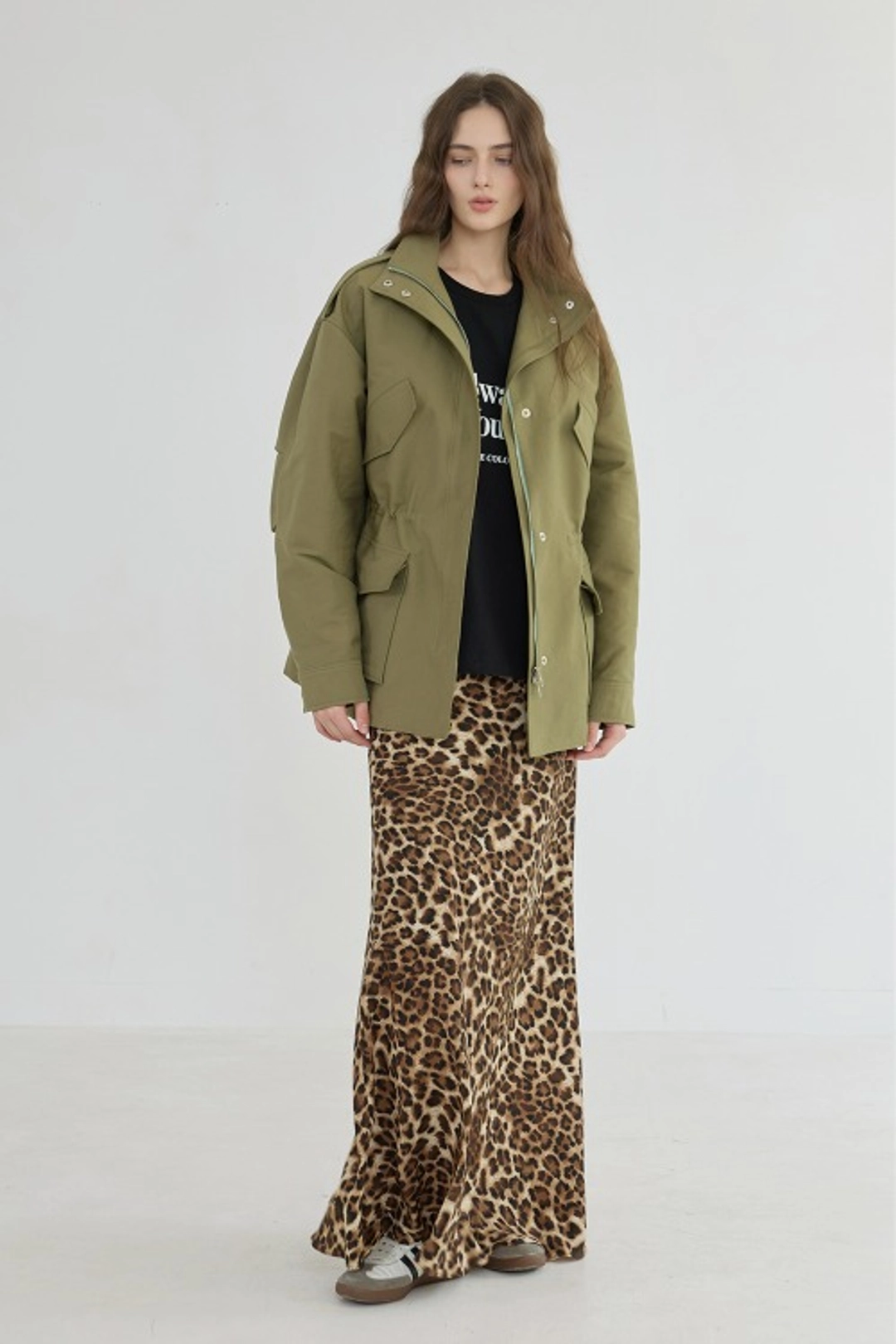 퀸스래빗 Airy Drawstring Highneck Jumper - KHAKI 상품 이미지 2