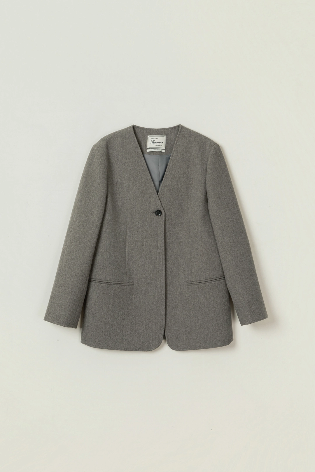 세이지먼트 KIDDO COLLARLESS WOOL JACKET_GRAY 상품 이미지 3