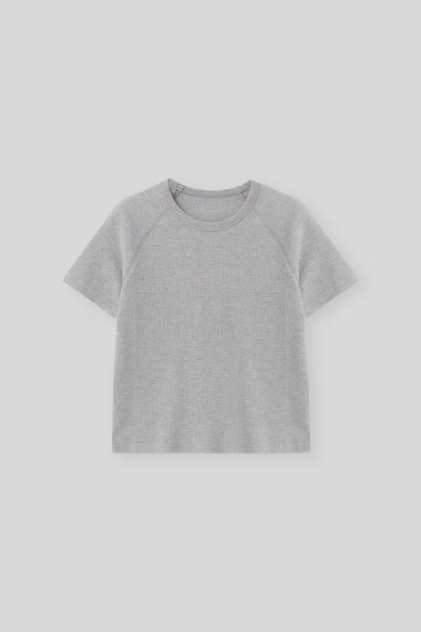Waffle half t-shirt (gray)