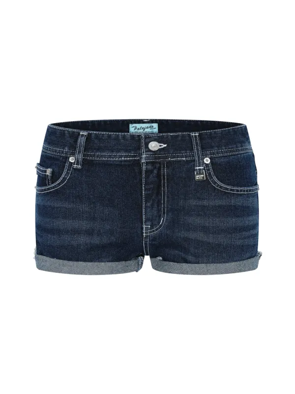 Retro Deep Blue Micro Denim Shorts