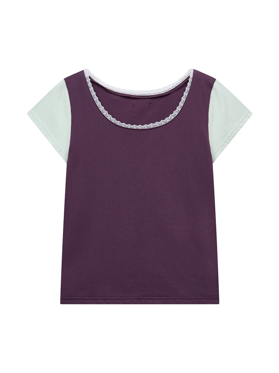 마가린핑거스 LACE COLOR POINT T-SHIRT (PURPLE) 상품 이미지 1