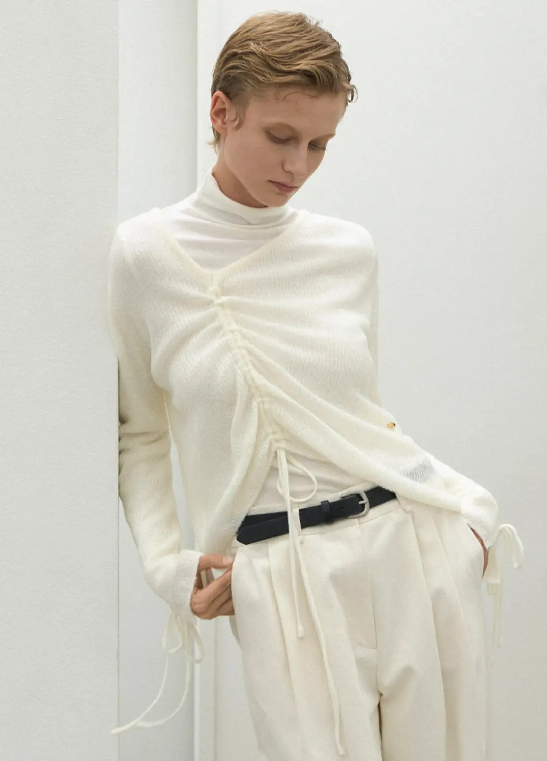 아뜰리에 나인 (T-6971)MABELLA WOOL SHIRRING KNIT 상품 이미지 2