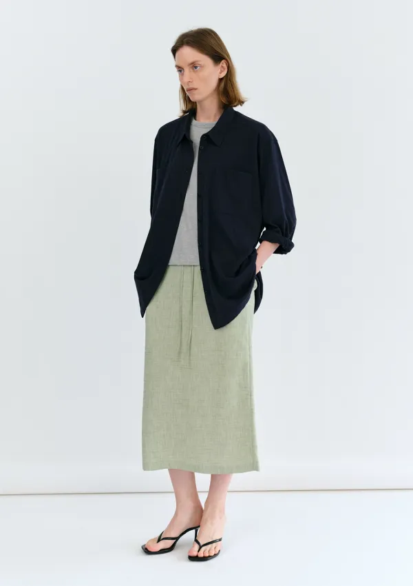 Nube Long Skirt in Leaf Green