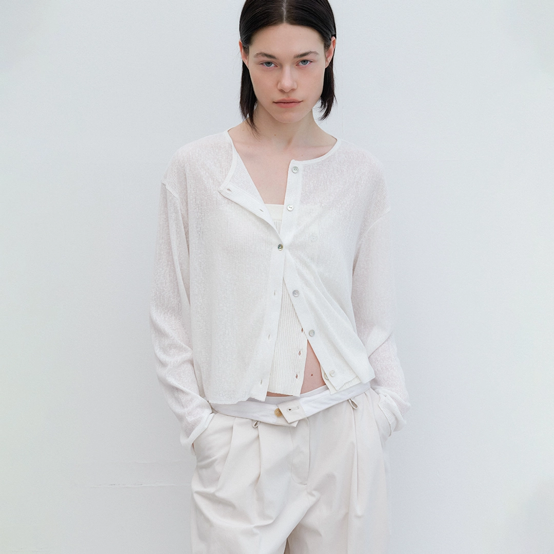 아뜰리에 나인 (T-7158)AN LOOSE FIT SEMI CROP CARDIGAN 상품 이미지 2