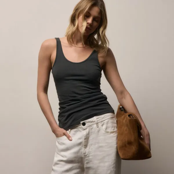Ribbed Daily Tank - Carbon Pigment