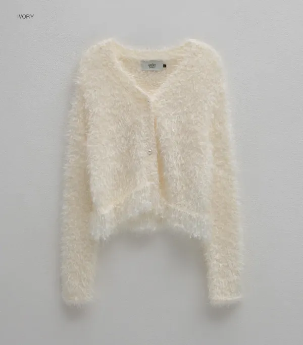 (CD-2168)TWINKLE FRINGE V-NECK CARDIGAN