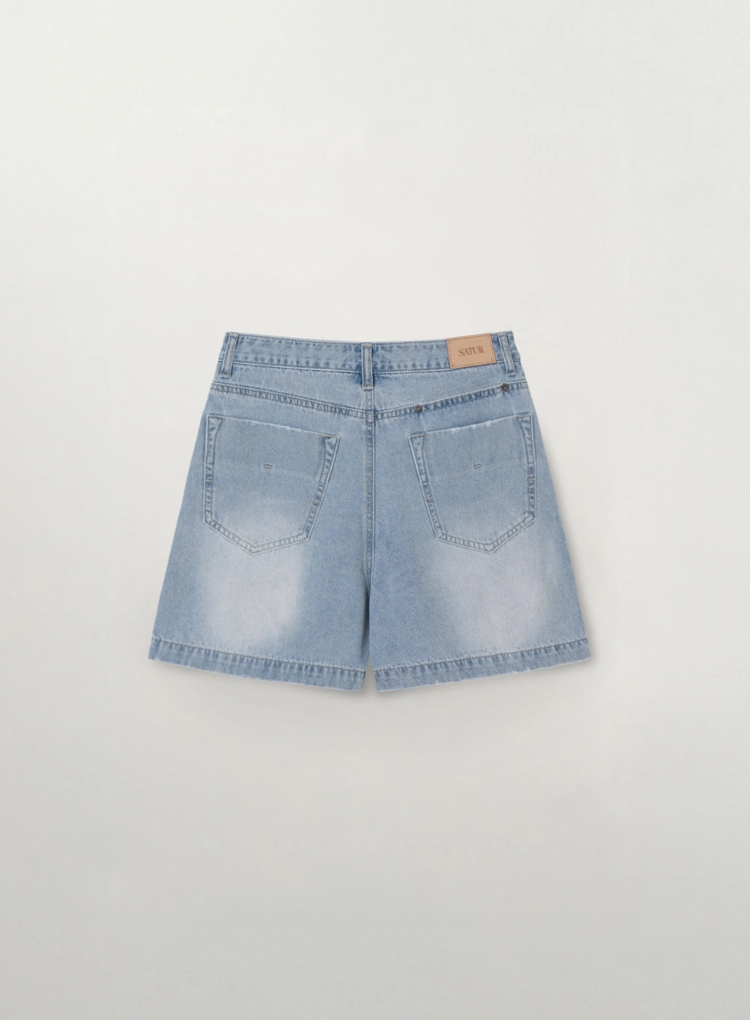 세터 (W) Washed Denim Shorts - Light Blue 상품 이미지 2