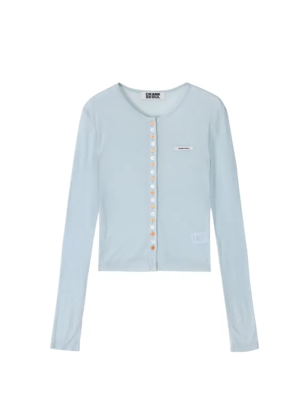 [Release 06/16] SHEER COLOR BUTTON CARDIGAN_SKY BLUE