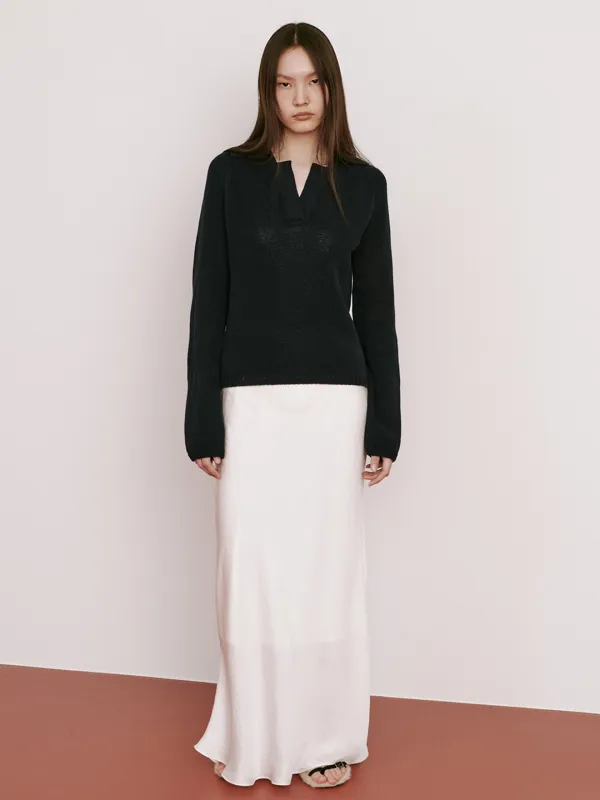 Opened collar Knit Top_3 Color