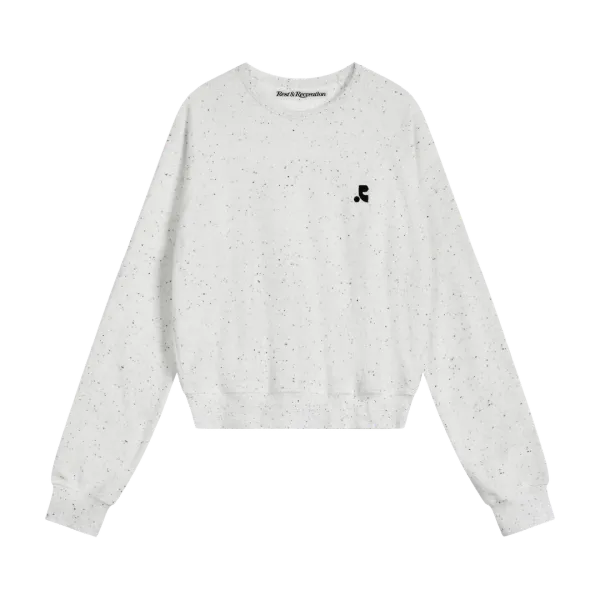 TERRY CROPPED SWEATSHIRT - WHITE
