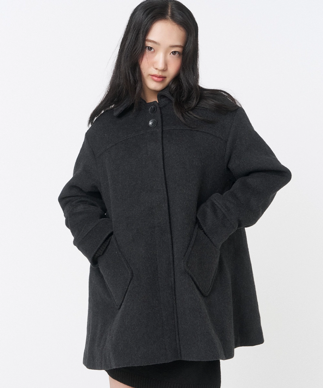 미세키서울 Slate half coat CHARCOAL 상품 이미지 2