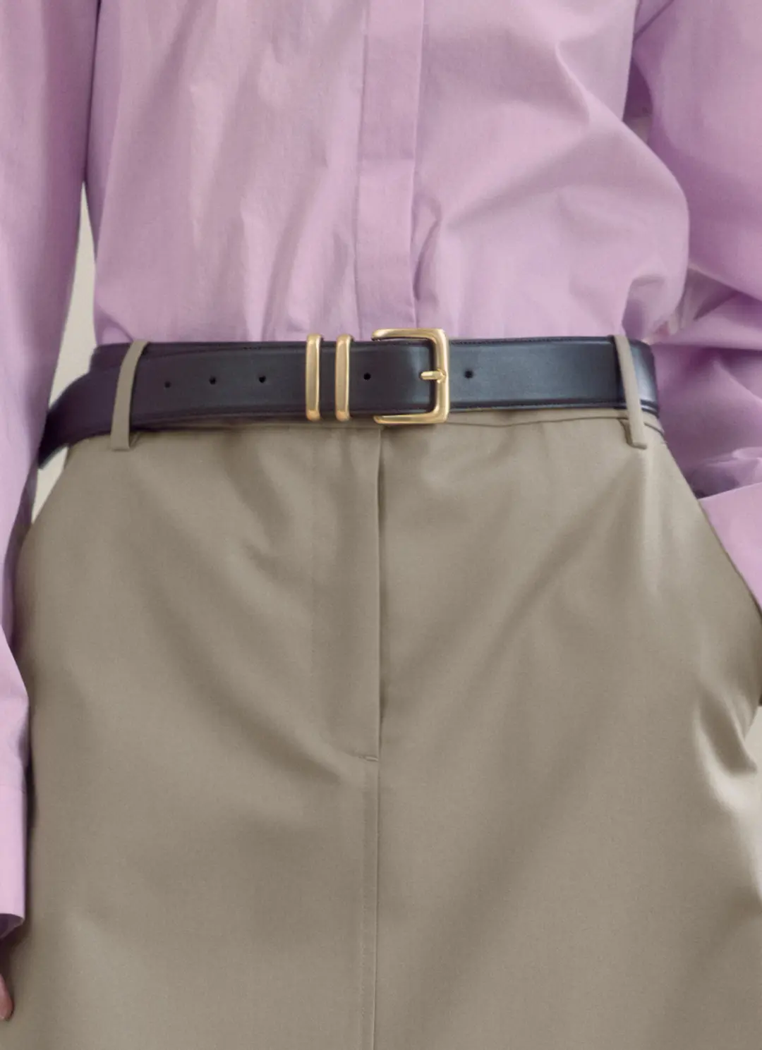 노미나떼 3rd / Italy Leather Buckle Belt (Gold Buckle&Dark Brown) 상품 이미지 2