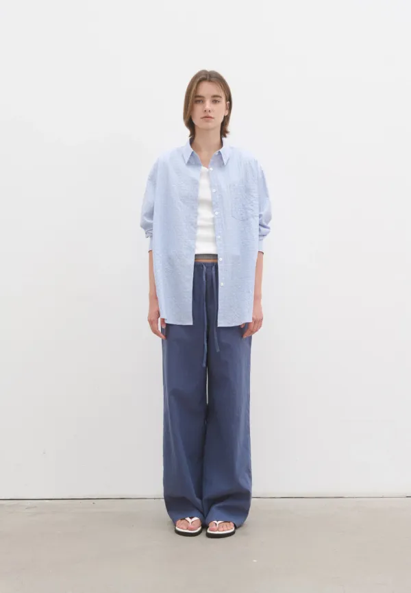 Airy check shirt (sky)