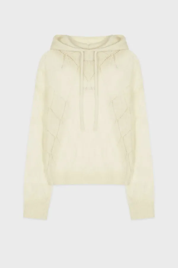 Diamond Hooded Knit (Ivory)