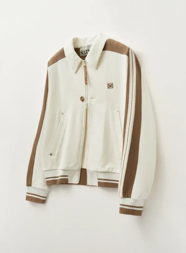 Lawton Collar Track Zip-Up Jacket - Resort Cream