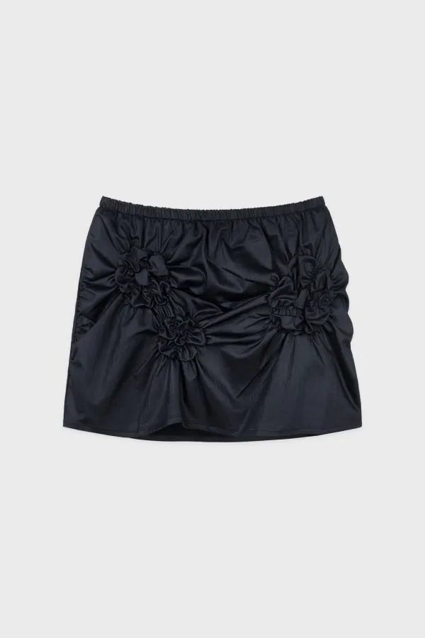 Flower Scrunch Skirt (Navy)