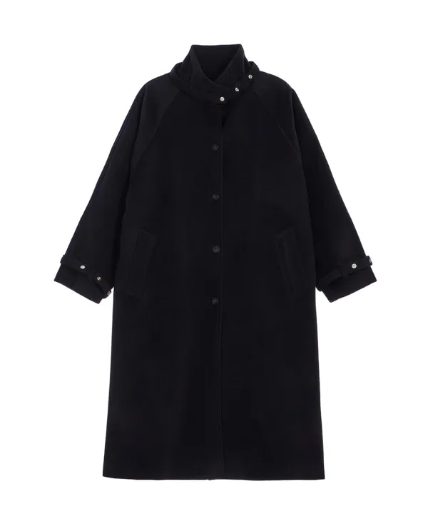 Half-neck Overfit Long Coat [Black]