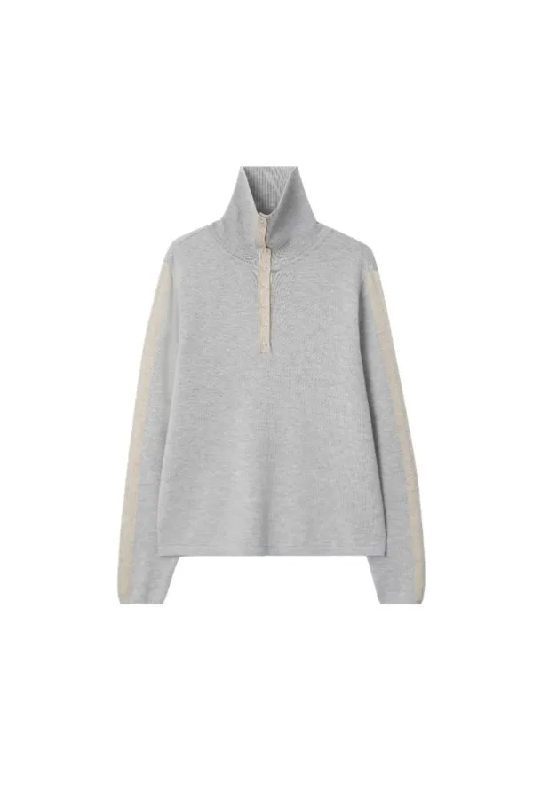 High neck knit top - Grey (10/16부터 순차배송)