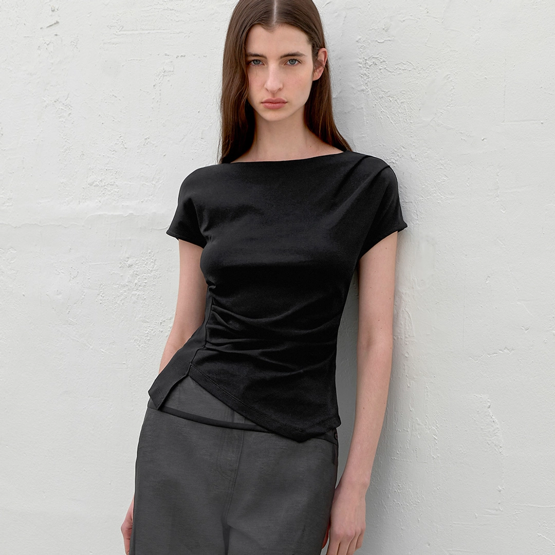 아뜰리에 나인 (Z-BL-4225)LOND WAIST TUCK  BLOUSE 상품 이미지 1
