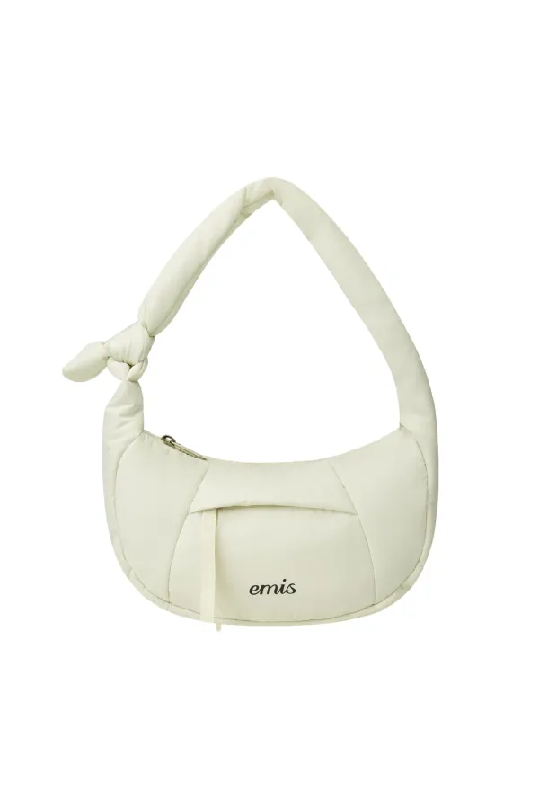 PADDED ZIP POCKET HOBO BAG-IVORY