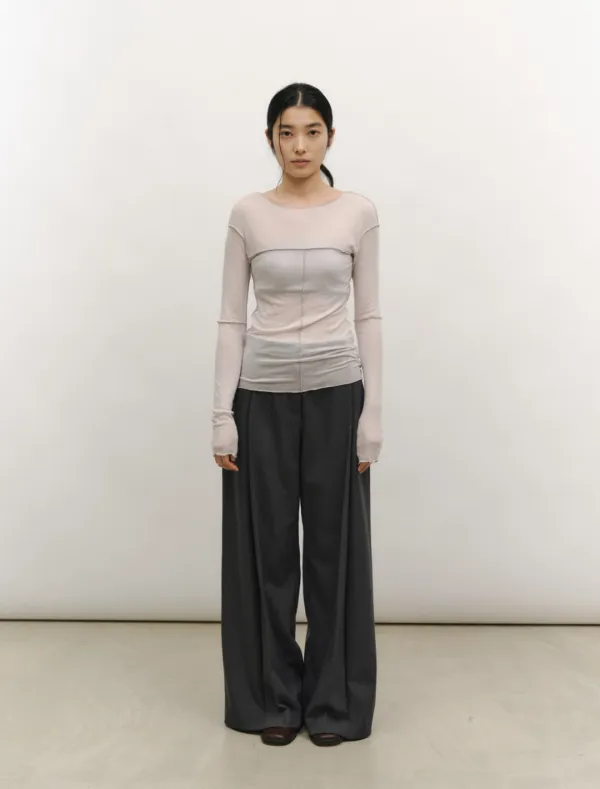 SOFT STITCH LINE T-SHIRT [LILAC]