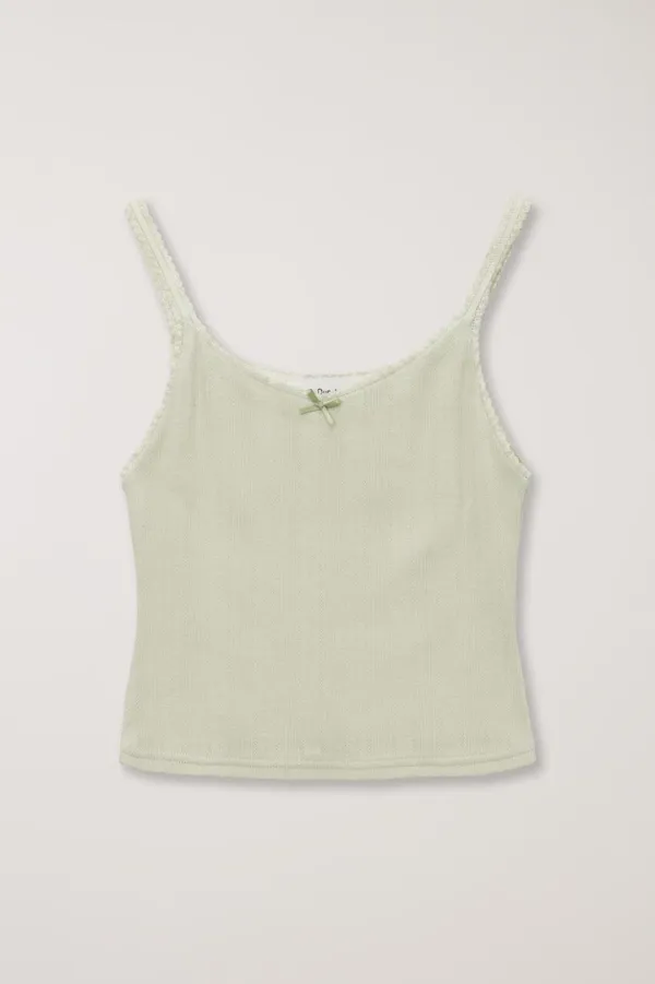 POINTELLE SLEEVELESS TOP MINT